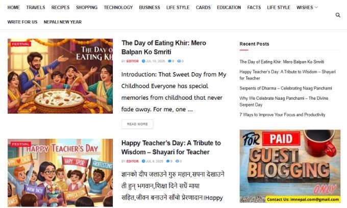 Publish Guest Post on imnepal.com