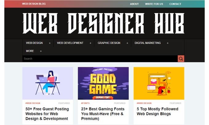 Publish Guest Post on webdesignerhub.org