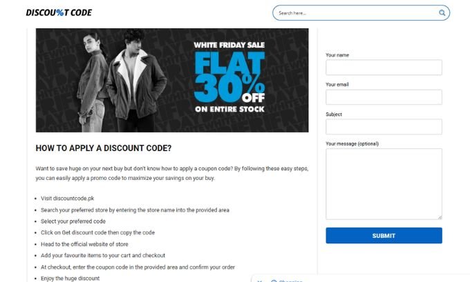 Publish Guest Post on discountcode.pk