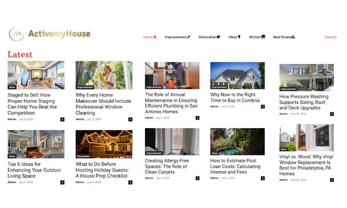Publish Guest Post on activemyhouse.com