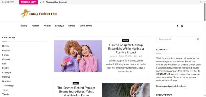 Publish Guest Post on beautyfashiontips.com