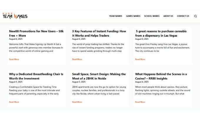 Publish Guest Post on rareteamnames.com
