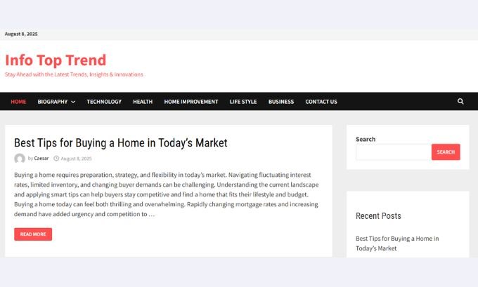 Publish Guest Post on infotoptrend.com