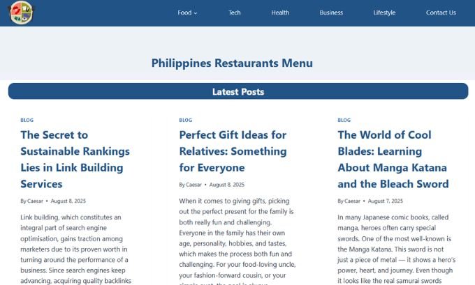 Publish Guest Post on philippinesmenu.com